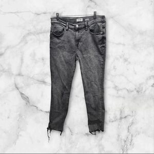 Kensie Jeans Womens Faded Black Denim Kelsey High Rise Skinny Raw Hem See Sizing